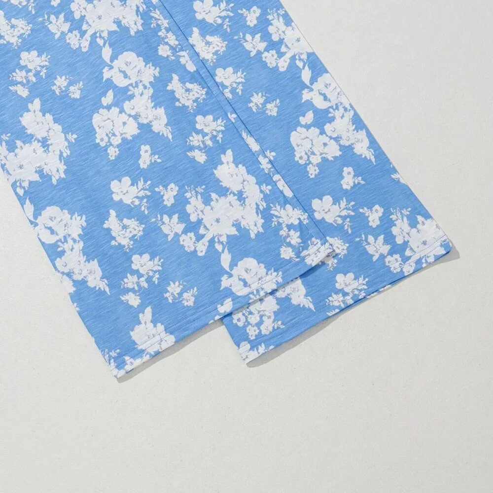 Blue Boho Women's Forget-Me-Not Print Wide Leg Sleeveless Jumpsuit - Picture 8 of 8